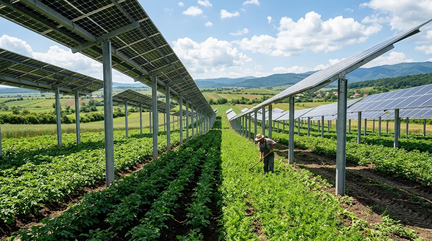 Agrivoltaice în România 2026: Panouri Solare + Culturi pe Același Teren (Randament +70%)