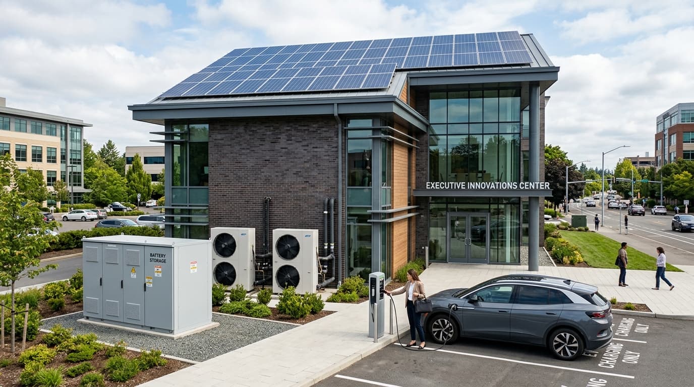 Sistem Energetic Integrat pentru Firmă 2026: Fotovoltaice + Baterii + Pompă de Căldură + Stație de Încărcare